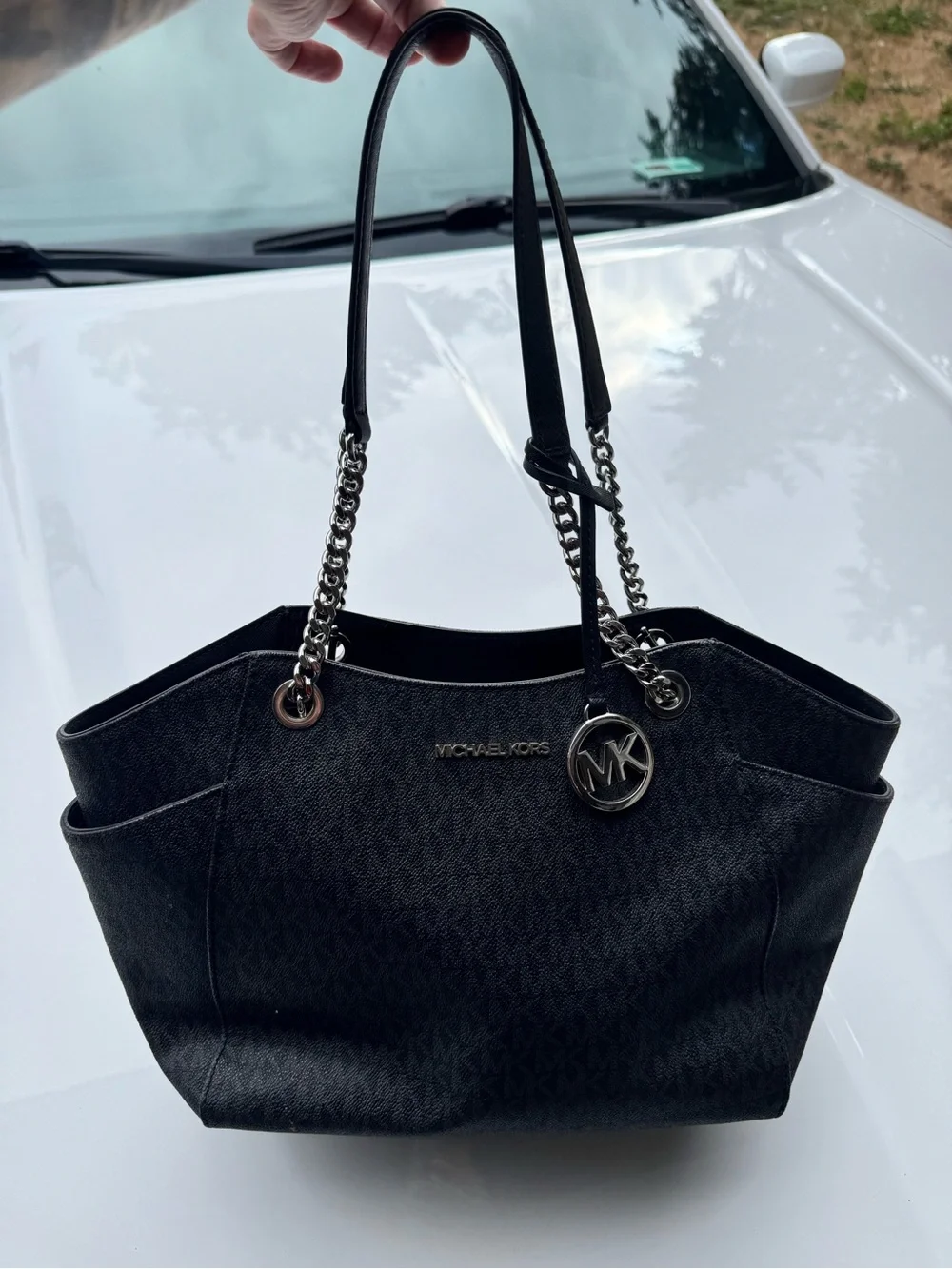 Michael Kors Black Logo Chain-Handle Tote